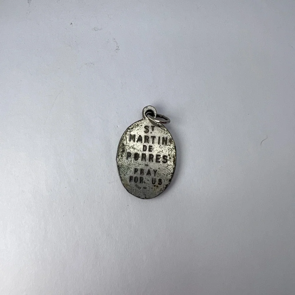 Vintage St Martin De Porres Medal Oval Patron Saint Social Justice Catholic